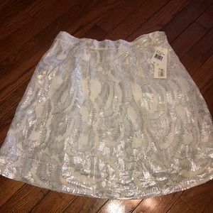 Silver and white skirt